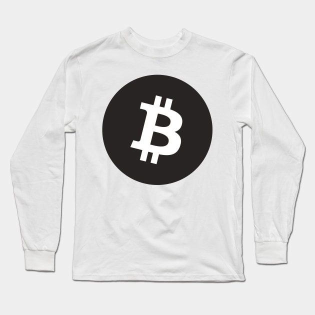 Black Bitcoin Design BTC Long Sleeve T-Shirt by RetroandMangaarts